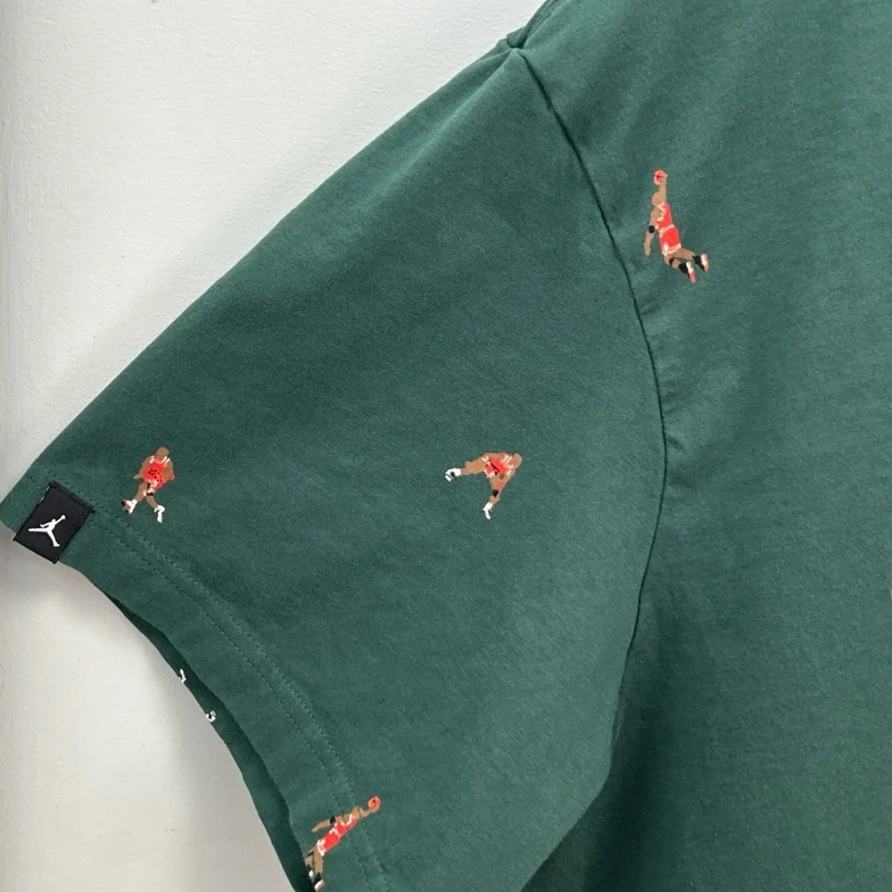 Jordan Holiday Green All Over Jumpman Graphic Print Men's Shirt